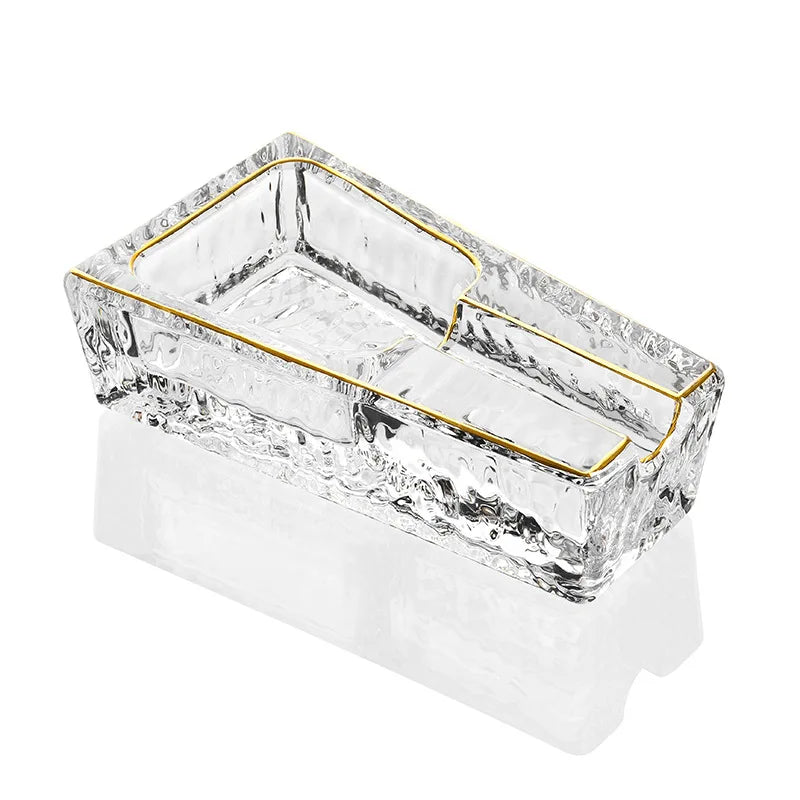 Cigar Ashtray Crystal Glass Cigarette Holder Portable Men's Cigar Stand Ashtray For Home Office