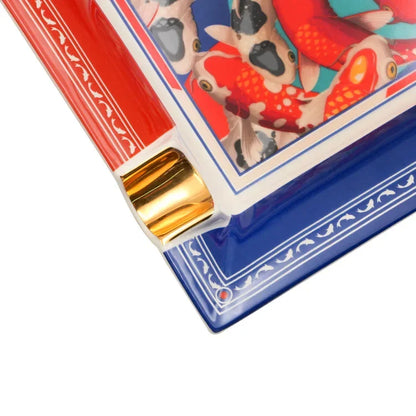 Cigar Accessories Ash Tray Ceramic Cigar Ashtray Square Cigarette Ashtrays 2 Holder Slot Table Luxury Portable Travel Tobacco