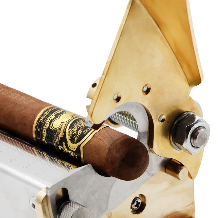 Desktop Cigar Cutter Special Steel With Red Hardwood Base Cigar Cutter Sharp Steel Durable Cigar Scissors Large Diameter Luxury