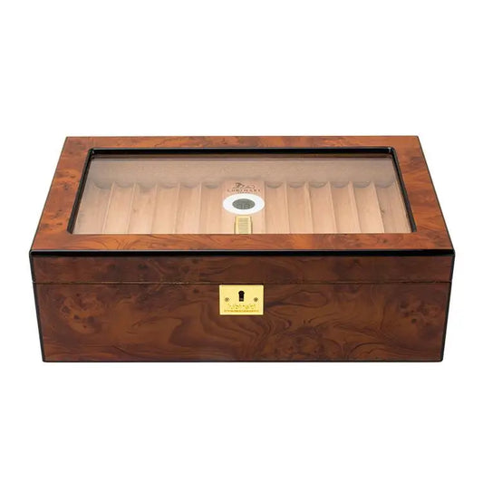 Cedar Wood Cigar Humidor Portable Piano Paint Cigar Humidor Fit For 50pcs Cigar Humidor Box With Hygrometer Humidifier Smoking