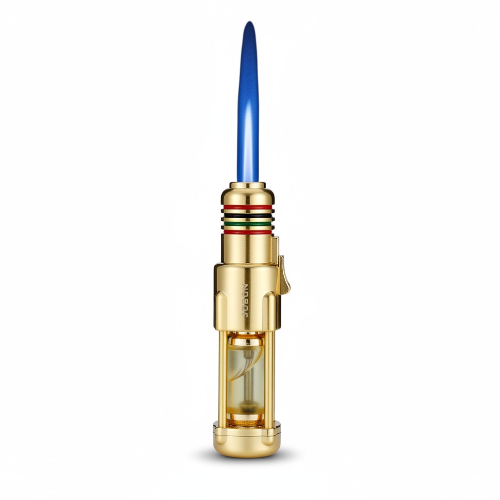 Jobon Transparent Gas Chamber Inflatable Lighter, Cigar Lighting, Barbecue, Electronic Ignition, Windproof Cigarette Lighter