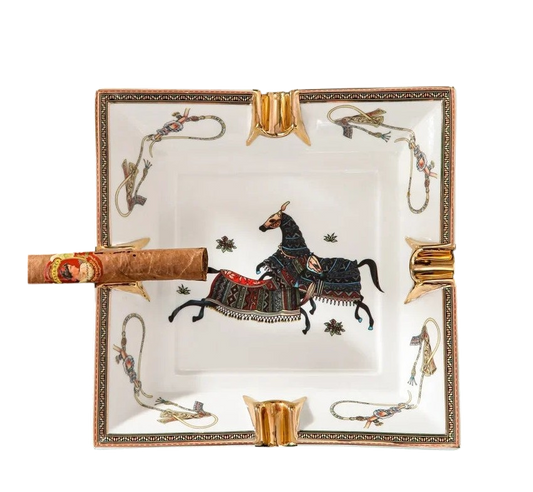 Ashtray Ceramics Aesthetic Household Living Room Light Ins Wind Cigar Ktv Creative Trend Luxury Ash tray Cigar Accessories